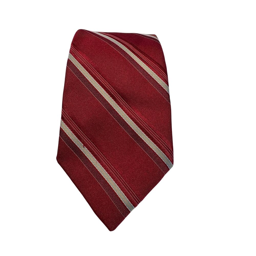 Sears Men's Store Red and Gray Striped Necktie